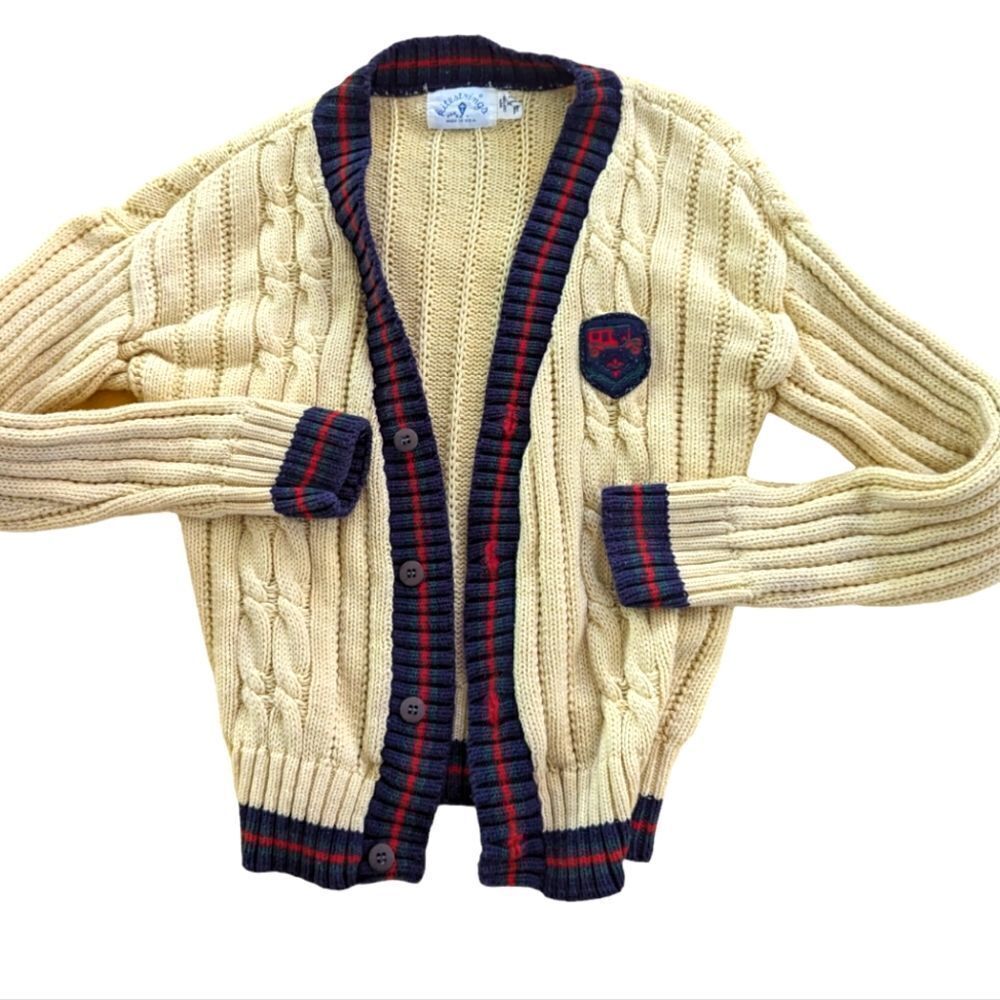 Kitestrings‎ vintage cable knit youth cardigan sweater